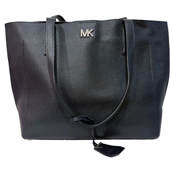 MICHAEL KORS Black Leather Tote Bag - “Ana” - Perfect Lux Designer Everyday Bag! - Picture 2 of 11